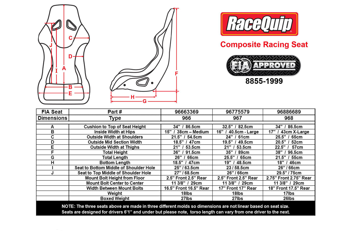 RACEQUIP FIA RACING SEAT